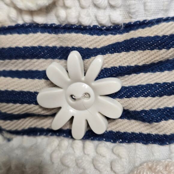 FLR PWR Upcycled Antique Hobnail textured Bedspread bag coin Small blue white - Picture 12 of 17